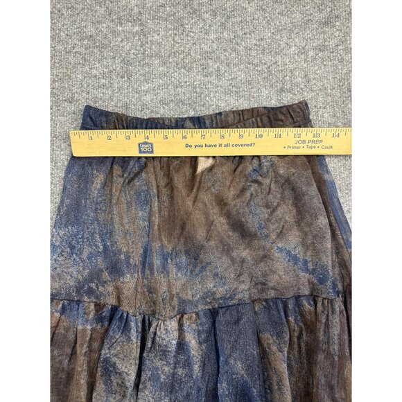 Lilith Jacket Skirt Set Womens Medium Small Blue Brown Mesh Sheer Made in France - Picture 9 of 11